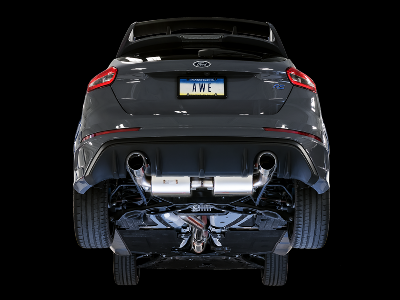 AWE Tuning Ford Focus RS Touring Edition Cat-Back Exhaust- Non-Resonated - Chrome Silver Tips - 3015-32088