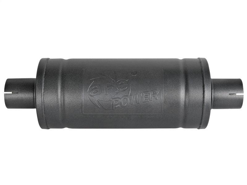 aFe MACH Force-Xp 409 SS Muffler w/ Black finish 2-1/2in Inlet & Outlet 14in x 16in Diameter - 49M00007-B