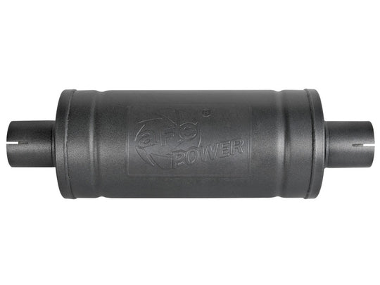 aFe MACH Force-Xp 409 SS Muffler w/ Black finish 2-1/2in Inlet & Outlet 14in x 16in Diameter - 49M00007-B