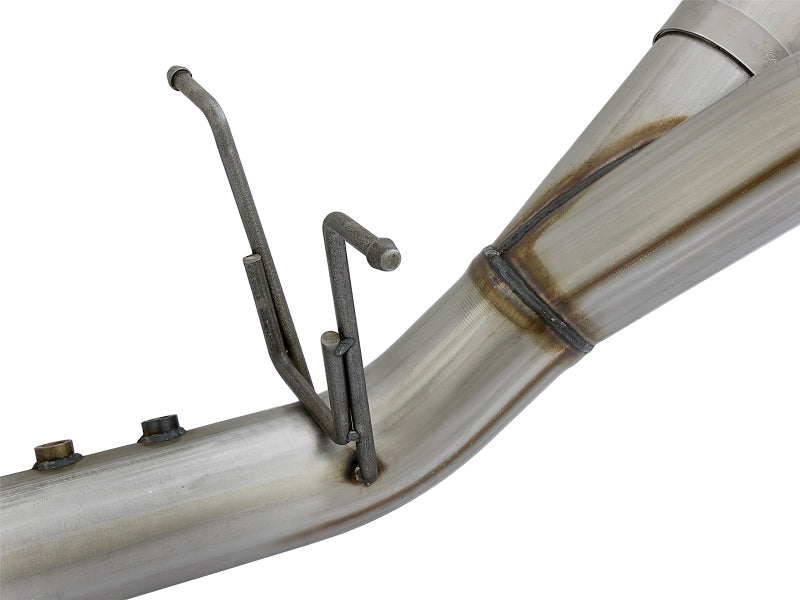 aFe Large Bore-HD 4in 409-SS DPF-Back Exhaust w/Dual Polished Tips 2017 GM Duramax V8-6.6L (td) L5P - 49-44086-P