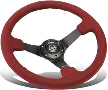 Load image into Gallery viewer, NRG Reinforced Steering Wheel (350mm/ 3in. Deep) Black Spoke/ Burgundy Alcantara w/ Black Stitch - RST-036MB-BUA