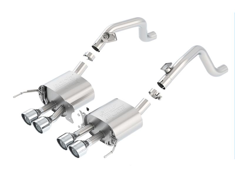 Borla 14-15 Chevy Corvette C7 w/o AFM w/o NPP Atak Rear Section Exhaust Quad Rd RL Tips - 11881