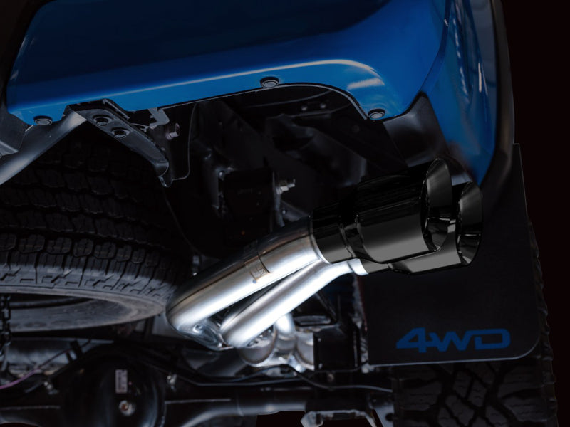 AWE Tuning 16-22 Toyota Tacoma 0FG Cat-Back Exhaust w/ BashGuard - Dual Diamond Black Tips - 3015-33826