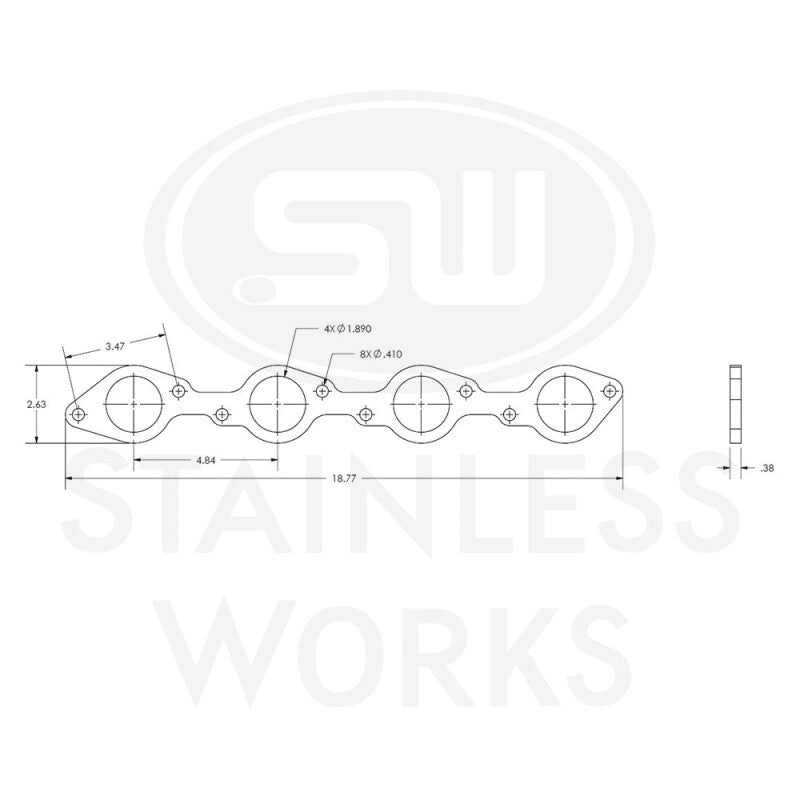 Stainless Works Big Block Chevy Round Port Header 304SS Exhaust Flanges 1-7/8in Primaries - HFBBC188