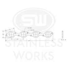 Load image into Gallery viewer, Stainless Works Big Block Chevy Round Port Header 304SS Exhaust Flanges 1-7/8in Primaries - HFBBC188