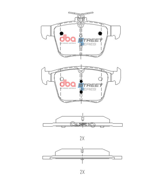 DBA 15-21 VW Golf MK7 Street Series Rear Brake Pads - DB2415SS