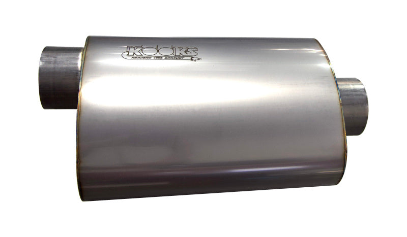 Kooks 3in Oval Center/Offset Muffler 12in Long Body Stainless Steel - MUF-018