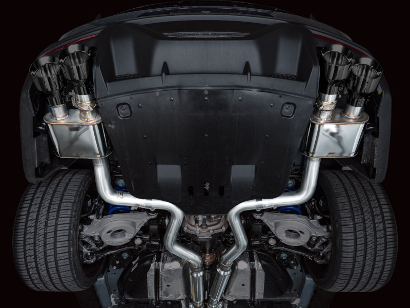 AWE 2024 Ford Mustang Dark Horse S650 RWD SwitchPath Cat-Back Exhaust w/ Quad Diamond Black Tips - 3025-43375