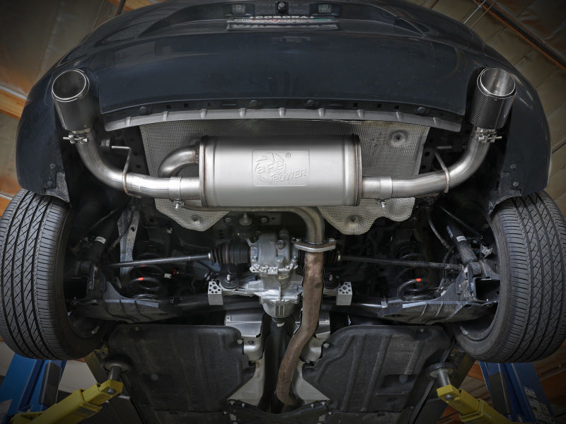 aFe 19-22 Mazda 3 L4 2.5L Takeda 3in to 2-1/2in 304 SS Axle-Back Exhaust w/ Carbon Fiber Tip - 49-37023-C