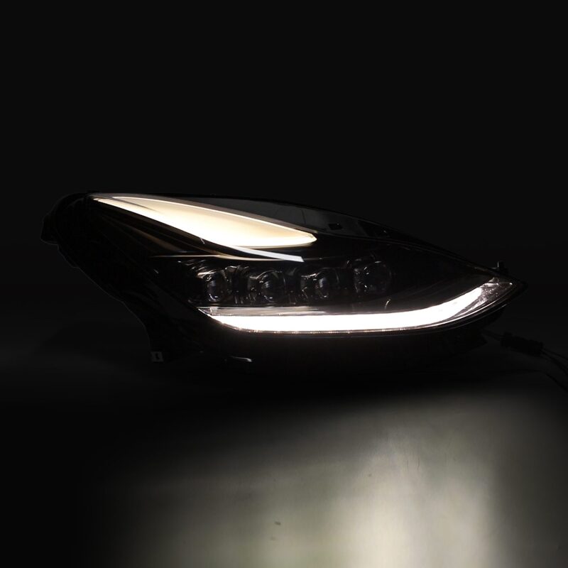 AlphaRex 17-22 Tesla Model 3/20-23 Model Y NOVA-Series LED Proj Headlights Blk w/Actv Lgt & Seq.Sig - 880860