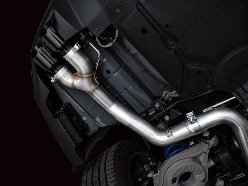AWE 2024 Ford Mustang GT Fastback S650 RWD Track Edition Cat-Back Exhaust w/ Quad Diamond Black Tips - 3020-43650