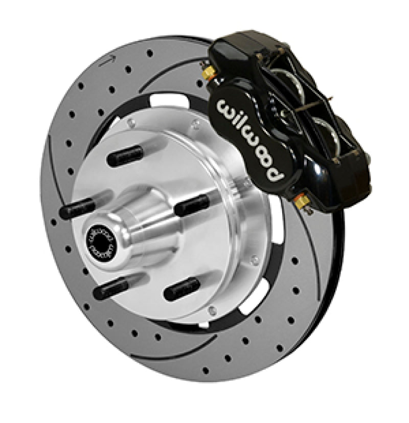 Wilwood Forged Dynalite Front Kit 19.00in Drilled Rotor Black WWE ProSpindle (5x5.00in Hub) - 140-14532-D