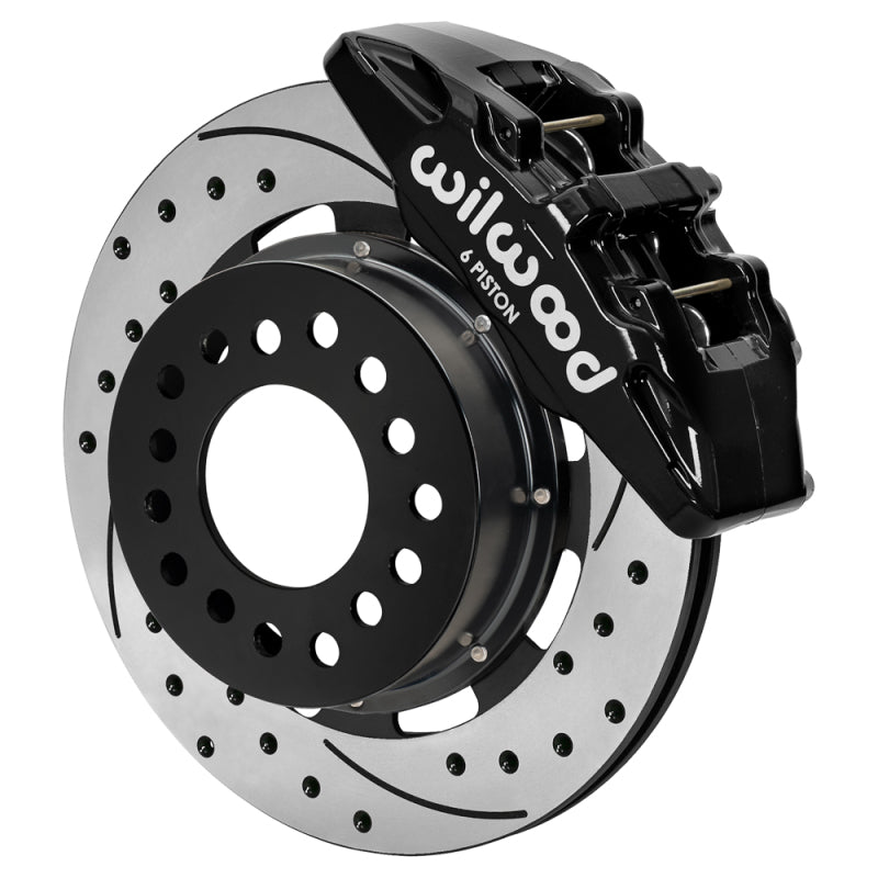 Wilwood Ford Mustang II Dynapro Front Brake Kit w/ 12.19in Drilled & Slotted Rotor - Black - 140-18365-D