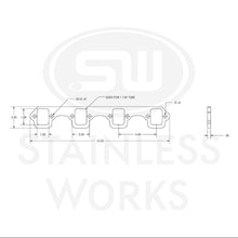 Load image into Gallery viewer, Stainless Works SBF Rectangular Shaped Port Header 304SS Exhaust Flanges 1-7/8in Primaries (2in BP) - HFSBF2188
