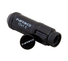 Load image into Gallery viewer, NRG 700 Series M12 X 1.5 Steel Lug Nut w/Dust Cap Cover Set 21 Pc w/Locks &amp; Lock Socket - Black - LN-LS700BK-21