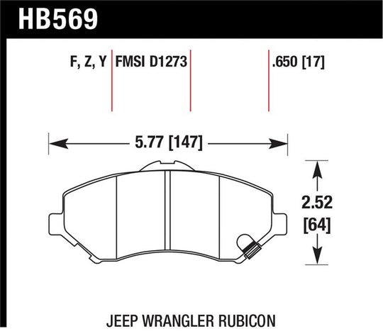 Hawk HPS Street Brake Pads - HB569F.650