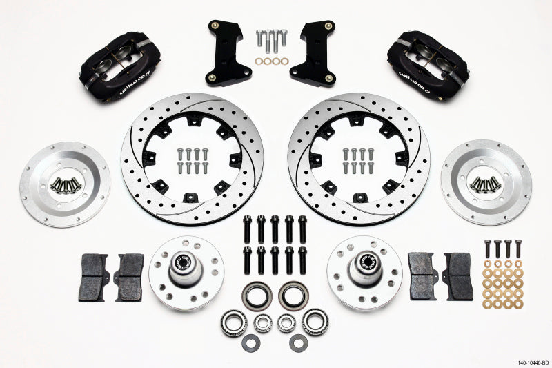 Wilwood Forged Dynalite Front Kit 12.19in Drilled 74-80 Pinto/Mustang II Disc Spindle only - 140-10440-BD