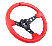 Load image into Gallery viewer, NRG Reinforced Steering Wheel (350mm / 3in. Deep) Red Suede w/Blk Circle Cutout Spokes - RST-006S-RR