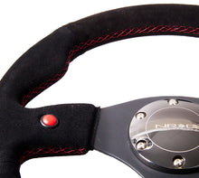 Load image into Gallery viewer, NRG Reinforced Steering Wheel (320mm) Blk Suede w/Dual Buttons - RST-007S