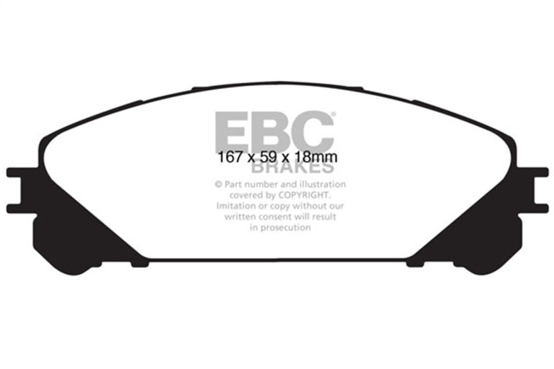 EBC 15+ Lexus NX200t 2.0 Turbo Yellowstuff Front Brake Pads - DP41837R