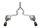 Corsa 24+ Frd Mustang GT- Sport Cat-Back Ex.Sys 3.0in Dual Rear Exit w/4.5in Blk PVD StraightCut Tip - 21255BLK