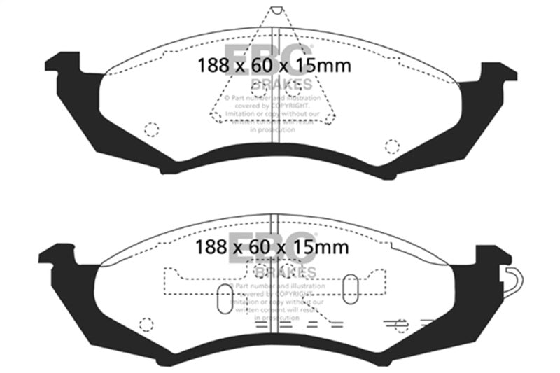 EBC 89-91 Ford Thunderbird 3.8 Redstuff Front Brake Pads - DP31180C