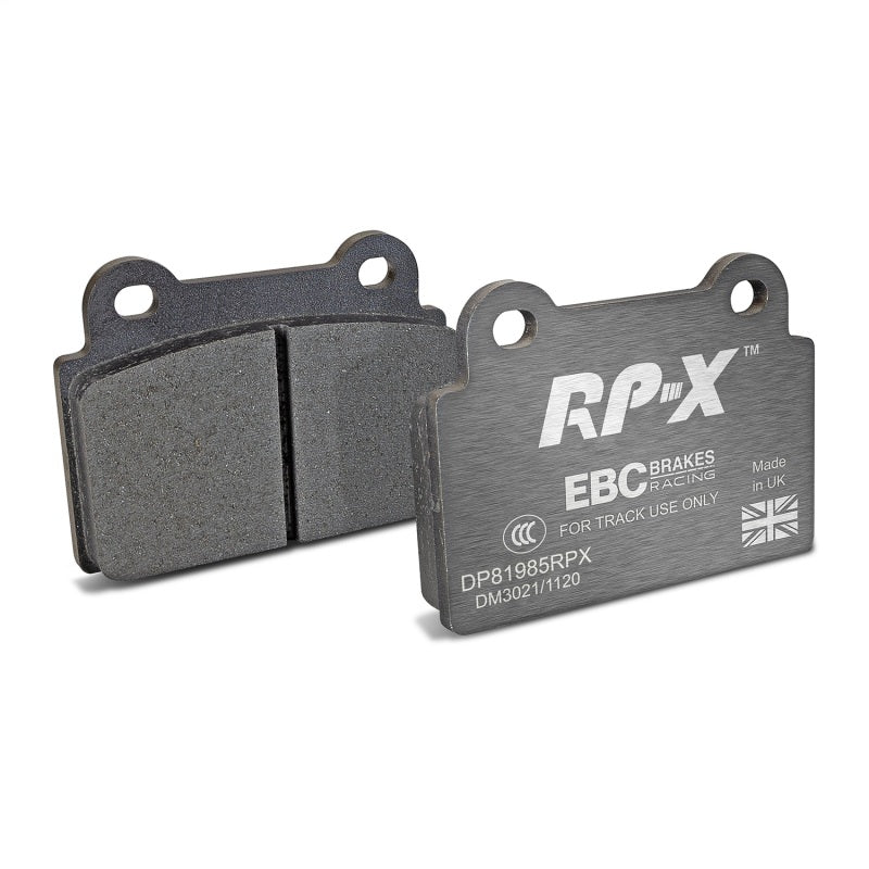 EBC Racing 08-16 Mitsubishi Lancer Evo 10 2.0L Turbo (1 Piece Rotor) RP-X Rear Brake Pads - DP81985RPX