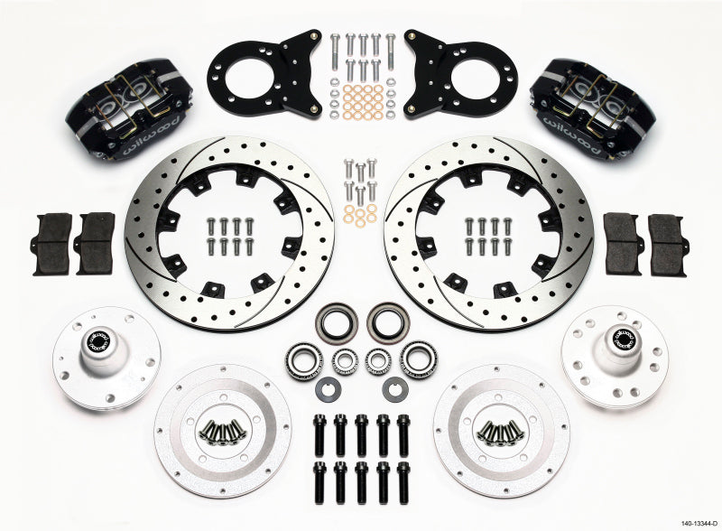 Wilwood Dynapro Dust-Boot Front Kit 12.19in Drilled 1965-1969 Mustang Disc & Drum Spindle - 140-13344-D