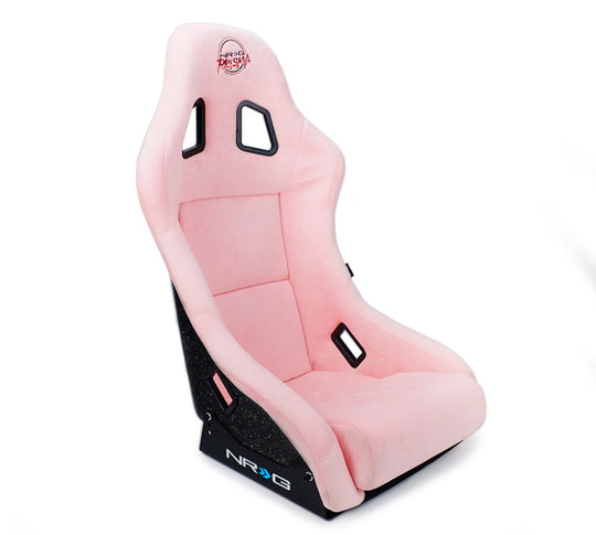 NRG FRP Bucket Seat Prisma Edition w/ Pearlized Back and Pink Alcantara (Medium) - FRP-303PK-PRISMA
