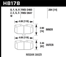 Load image into Gallery viewer, Hawk 06-07 WRX / 89-96 Nissan 300ZX / 89-93 Skyline GT-R HPS Street Front Brake Pads - HB178F.564