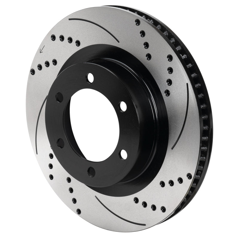Wilwood 6x5.5 SRP Drilled & Slotted Black Electro Coat Rotor RH - 160-17452-BK