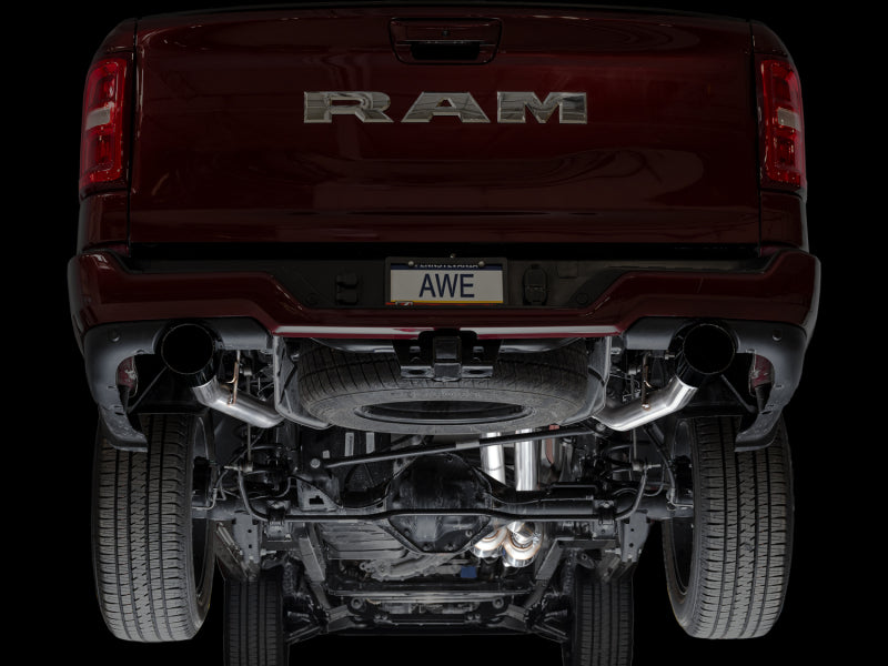 AWE Tuning 25+ RAM 1500 3.0TT 0FG Cat-Back Touring Exhaust - Diamond Black Tips - 3015-33530