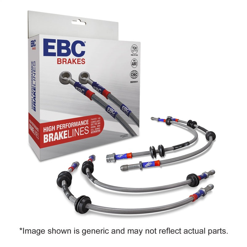 EBC 10-18 Nissan Juke 1.6T Stainless Steel Brake Line Kit - BLA7404-4L