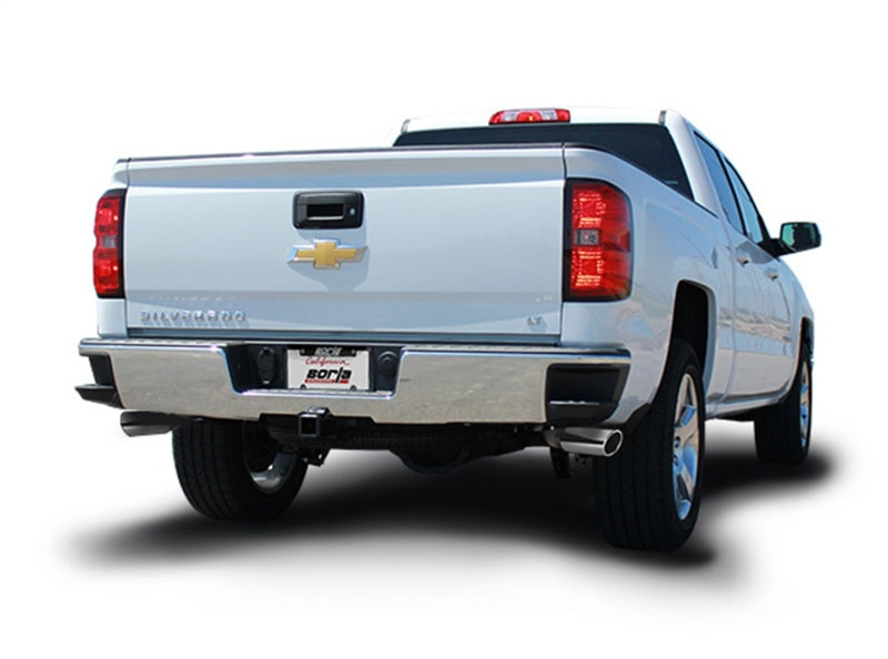 Borla 14 Silv/Sierra C/B Exhaust S-Type 1500 5.3L V8 AT/MT 2&4WD Ext Cab Split Side Exit - 140545