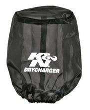 Load image into Gallery viewer, K&amp;N Drycharger Air Filter Wrap Round Tapered Black 5.375in Base ID x 4.375in Top ID x 7 H - RU-2590DK