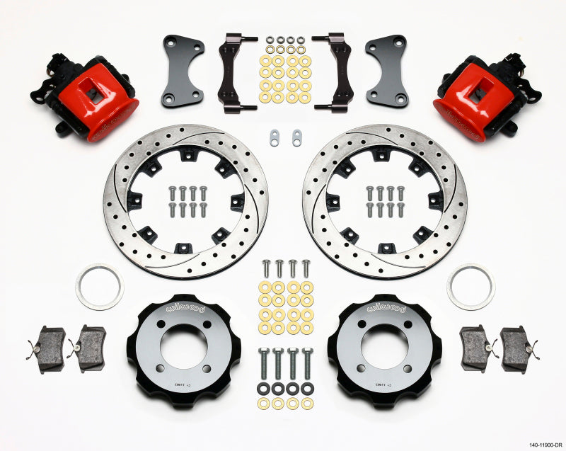 Wilwood Combination Parking Brake Rear Kit 11.75in Drilled Red 2011 Fiesta Rear - 140-11900-DR