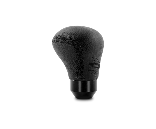 Momo Anatomico Shift Knob - Black Leather, Black Stitching - ASBK1