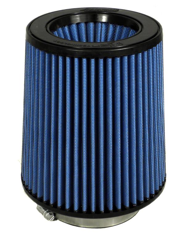 Injen Nanofiber Dry Air Filter - 4in Flange Dia / 6 1/2in Base / 7in Tall / 5 3/8in Top - X-1026-BB
