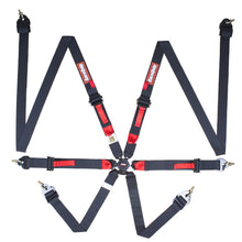 Load image into Gallery viewer, RaceQuip Black FIA CAMLOCK 6pt 2in Pull Up Lap FHR - 856006