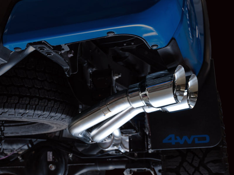 AWE Tuning 16-22 Toyota Tacoma 0FG Cat-Back Exhaust w/ BashGuard - Dual Chrome Silver Tips - 3015-32826