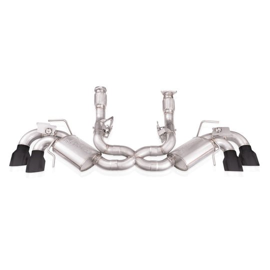 Stainless Works 20-21 Chevrolet Corvette C8 6.2L Legend Cat-Back Exhaust w/ Matte Black Tips - C8CBL-B