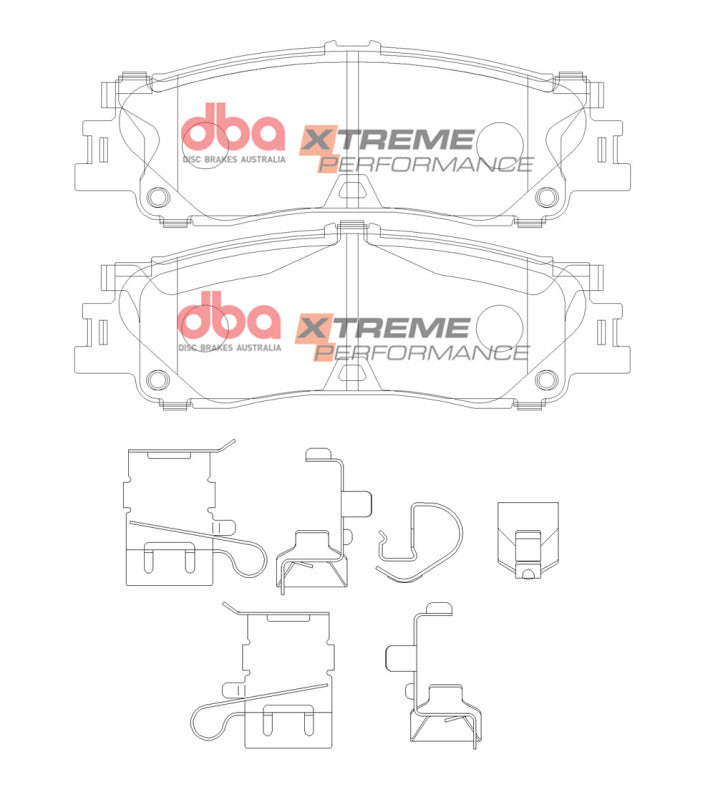 DBA 2022+ Toyota Landcruiser 300 Series XP Xtreme Performance Rear Brake Pads w/ Shims & Clips - DB15078XP
