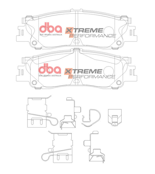 DBA 2022+ Toyota Landcruiser 300 Series XP Xtreme Performance Rear Brake Pads w/ Shims & Clips - DB15078XP