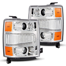 Load image into Gallery viewer, AlphaRex 04-15 Chevy 1500HD LUXX LED Proj Headlights Chrome w/Seq Activation Light / Seq Signal - 880243