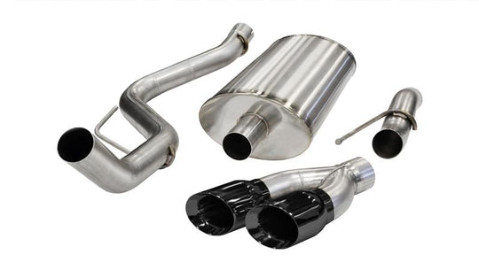 Corsa 2011-2014 Ford F-150 Raptor 6.2L V8 Black Sport Cat-Back Exhaust - 14387BLK