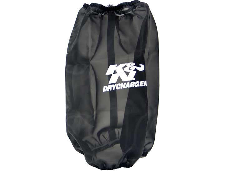 K&N 6.625in Base ID / 5.25in Top ID / 9.5in H Round Tapered Black Drycharger Air Filter Wrap - RC-4780DK