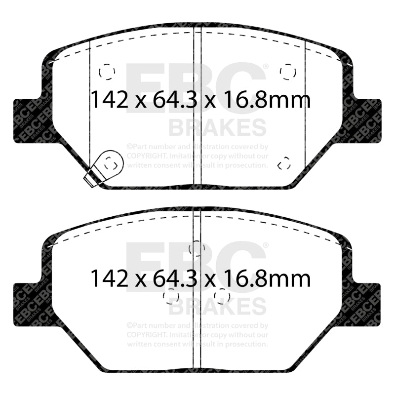 EBC 2018+ Chevrolet Equinox 1.5L Turbo (J17) Yellowstuff Front Brake Pads - DP43065R