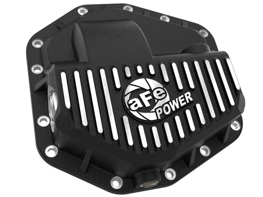 aFe POWER Pro Series Front Diff Cover Black w/ Machined Fins Ford F-250/350 23-26 (Dana M235) - 46-71480B