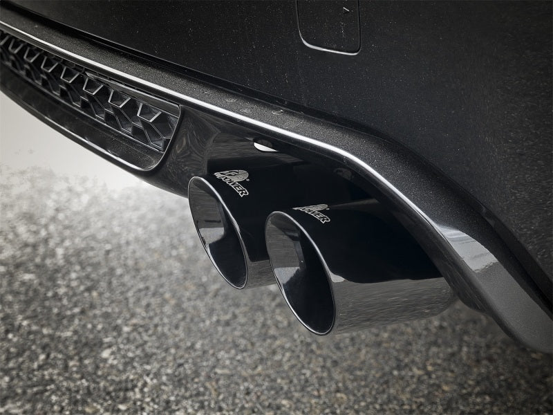 aFe MACH Force-Xp 3.5in. 304 SS C/B Exhaust w/o Muffler 15-18 BMW X5 M V8-4.4L (tt) - Black Tip - 49-36342-B