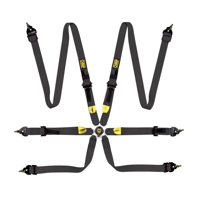 OMP Safety Harness First 2In Black (Fia 8853-2016) Pull Up - Steel Adj - DA0-0208-A01-071